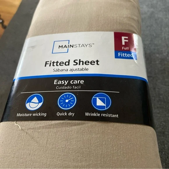 Mainstays Tan Fitted Sheet - Picture 2 of 8